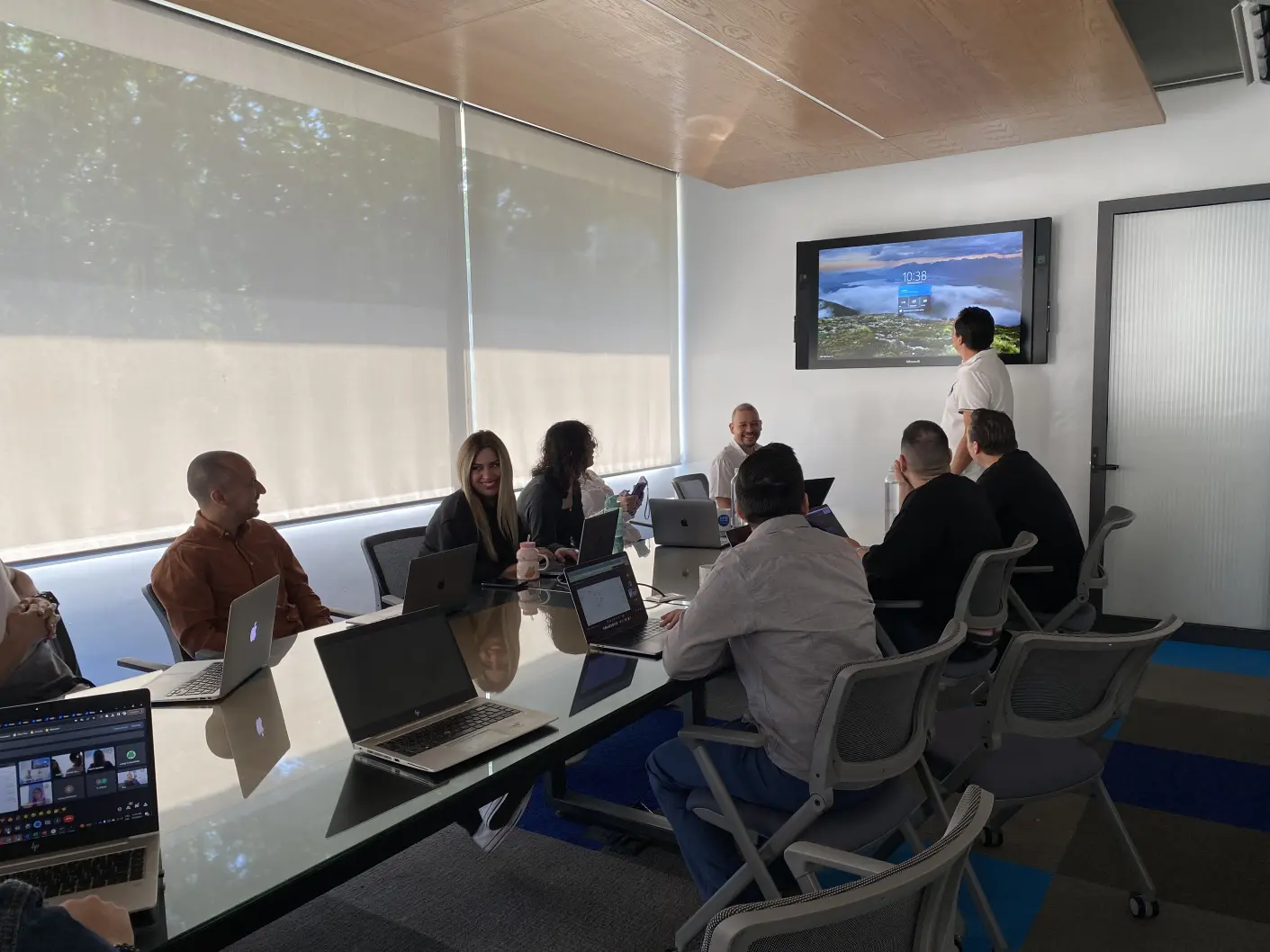 Team in meeting room